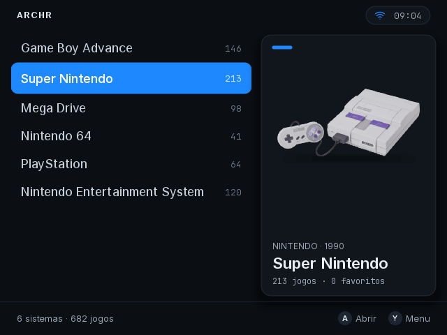 Systems screen in the List view
