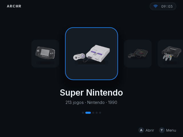 Systems screen in the Showcase view