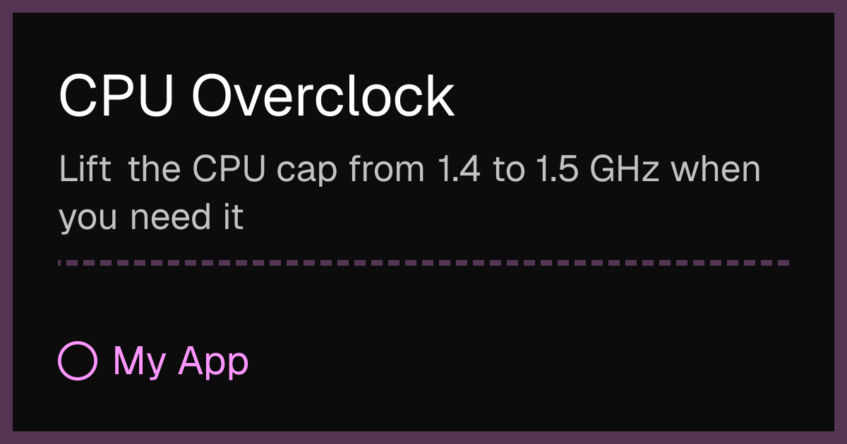 CPU Overclock, Arch R