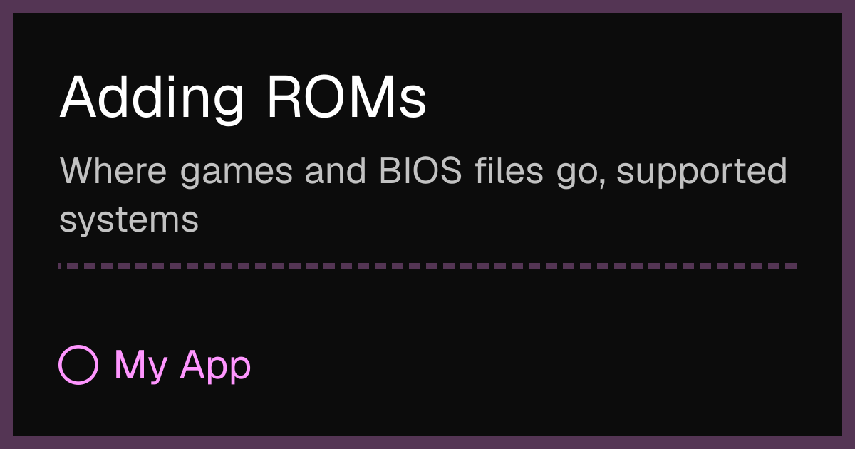 Adding ROMs, Arch R